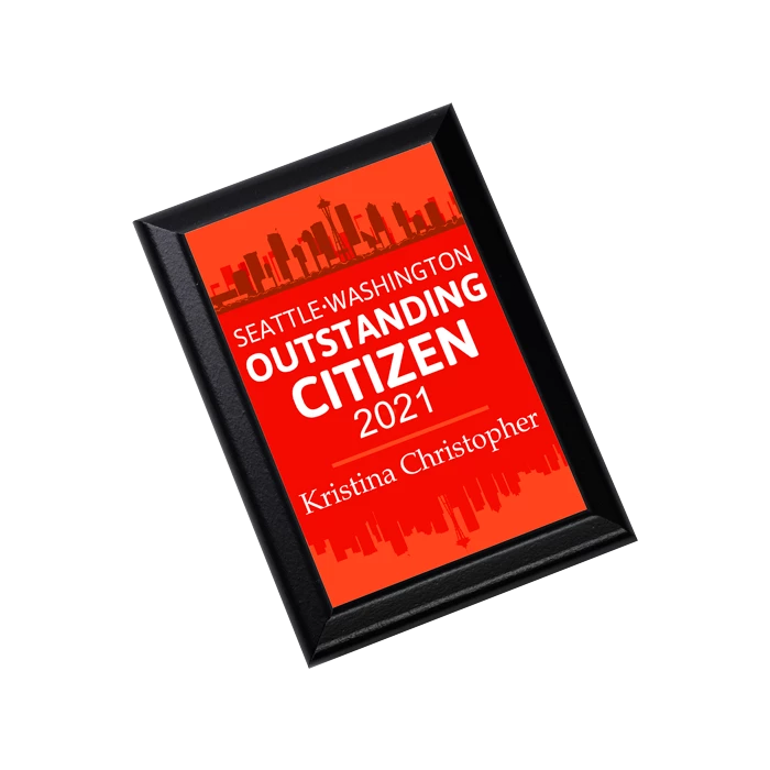 Sublimation Award Plaque - Black Ogee Edge - 6" X 8" 4 Sublimation Award Plaque - Black Ogee Edge - 6" X 8" - Image 2