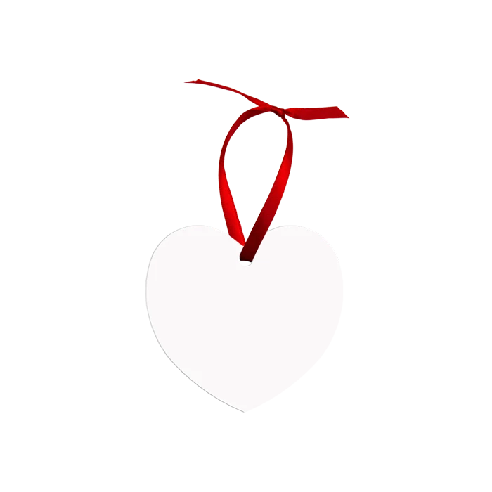 Heart Keepsake Two Sided Aluminum Sublimation Holiday Ornament - 3" X 2.8" 4 Heart Keepsake Two Sided Aluminum Sublimation Holiday Ornament - 3" X 2.8" - Image 2