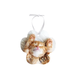 Paw Print Keepsake Two Sided Aluminum Sublimation Holiday Ornament