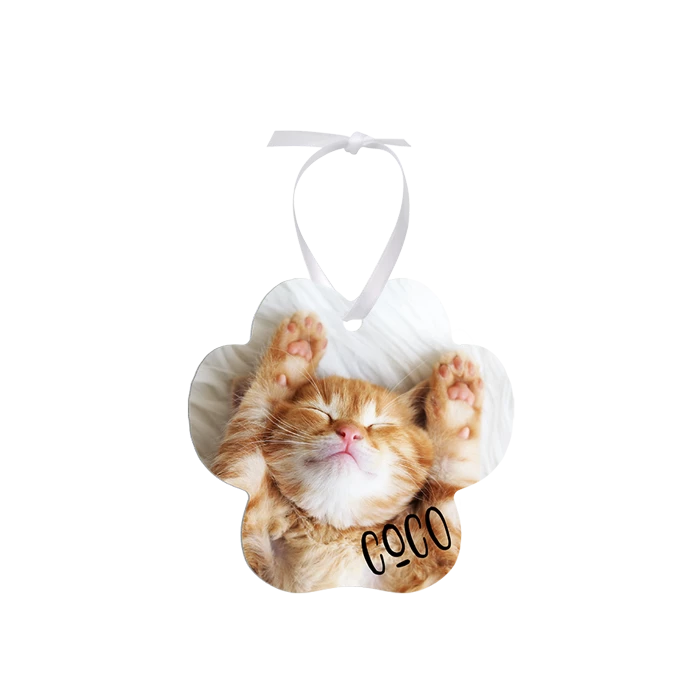 Paw Print Keepsake Two Sided Aluminum Sublimation Holiday Ornament 3 Paw Print Keepsake Two Sided Aluminum Sublimation Holiday Ornament