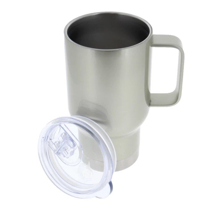 14oz Light Grey Stainless Steel Sublimation Travel Mug 4 14oz Light Grey Stainless Steel Sublimation Travel Mug - Image 2