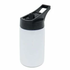 Stainless Steel Sublimation Sport Water Bottle With Slanted Handle - 12oz.