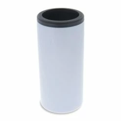 White Stainless Steel Sublimation Skinny Can Cooler - 12oz.