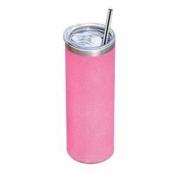 Pink Glitter Stainless Steel Sublimation Skinny Tumbler - 20oz.