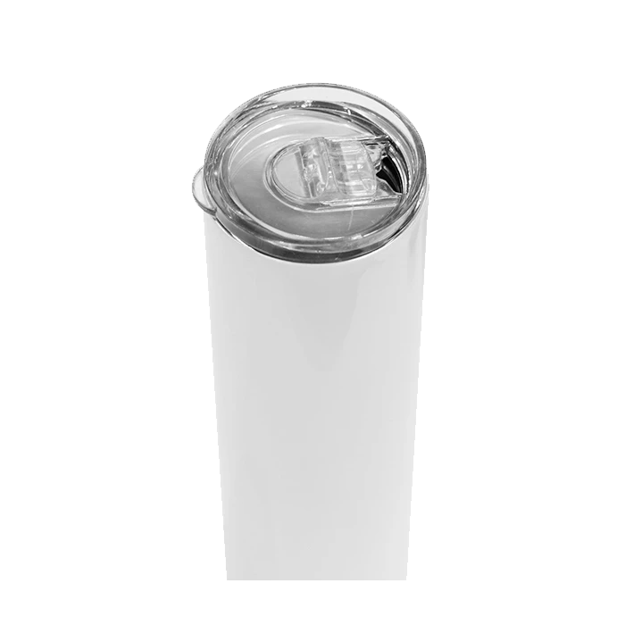 White Stainless Steel Sublimation Skinny Tumbler - 20oz. With Lid/Straw 4 White Stainless Steel Sublimation Skinny Tumbler - 20oz. With Lid/Straw - Image 2