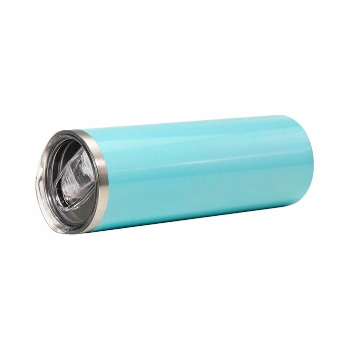 20oz Light Blue Glitter Stainless Steel Sublimation Skinny Tumbler - 24/Case - CLEARANCE 4 20oz Light Blue Glitter Stainless Steel Sublimation Skinny Tumbler - 24/Case - CLEARANCE - Image 2