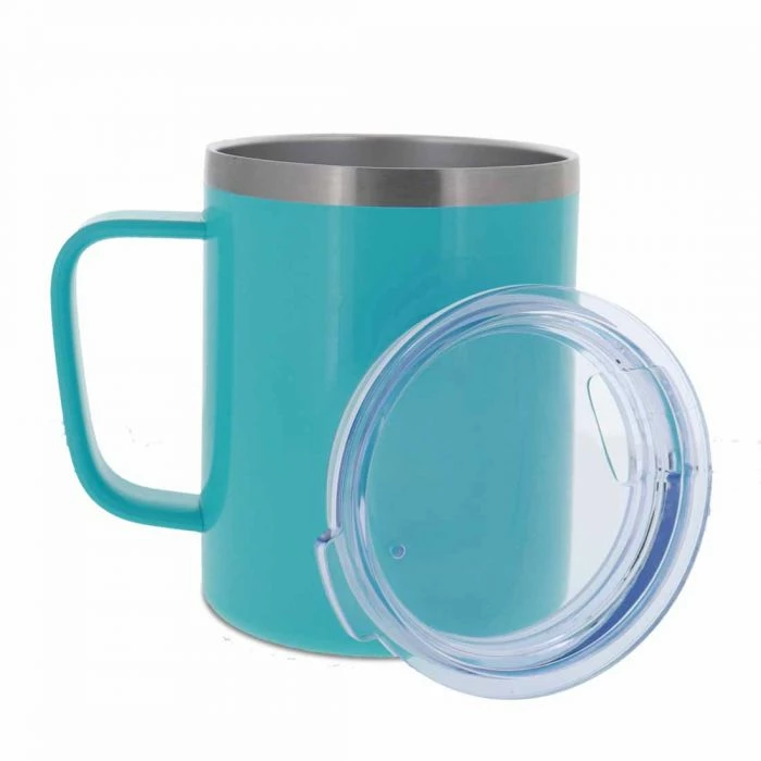 10oz. Light Blue Stainless Steel Sublimation Coffee Mug 4 10oz. Light Blue Stainless Steel Sublimation Coffee Mug - Image 2