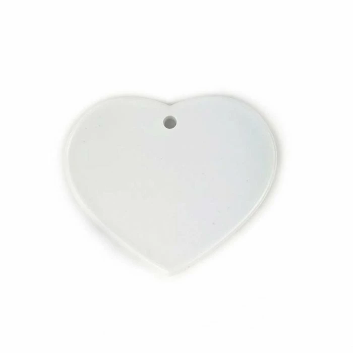Heart Two Sided Polymer Sublimation Ornament - 3" 3 Heart Two Sided Polymer Sublimation Ornament - 3"