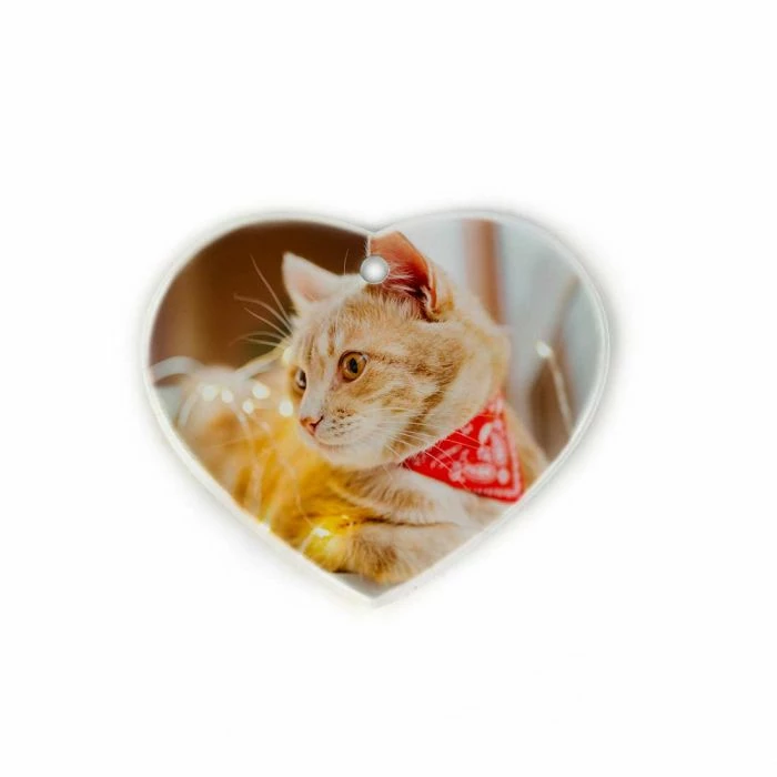 Heart Two Sided Polymer Sublimation Ornament - 3" 4 Heart Two Sided Polymer Sublimation Ornament - 3" - Image 2