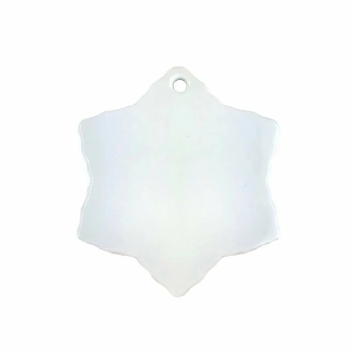 Snowflake Two Sided Polymer Sublimation Ornament - 3" 3 Snowflake Two Sided Polymer Sublimation Ornament - 3"