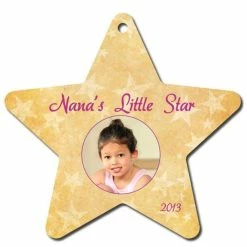 Star Keepsake Two Sided Aluminum Sublimation Holiday Ornament - 4" X 3.8"