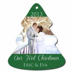 Tree Keepsake Two Sided Aluminum Sublimation Holiday Ornament - 3.9" X 3.3"