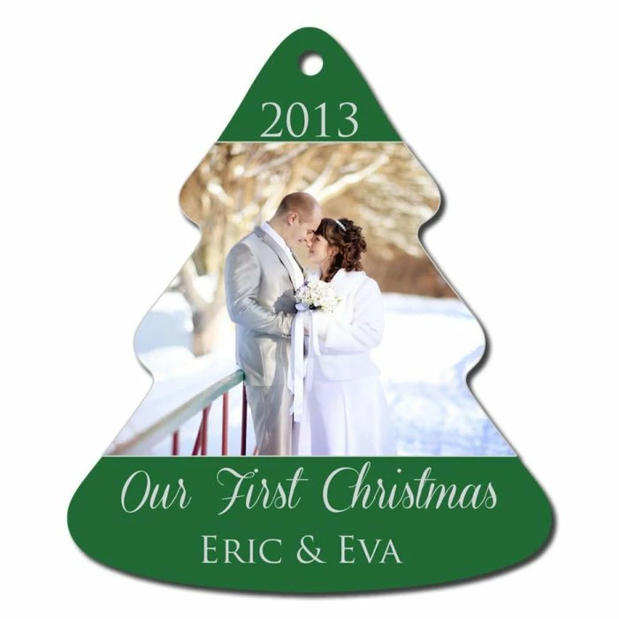 Tree Keepsake Two Sided Aluminum Sublimation Holiday Ornament - 3.9" X 3.3" 3 Tree Keepsake Two Sided Aluminum Sublimation Holiday Ornament - 3.9" X 3.3"