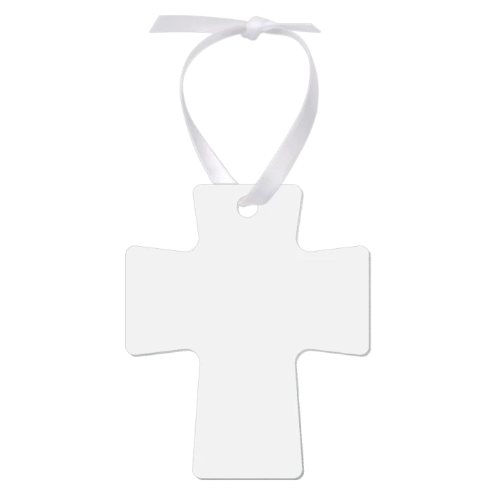 Double-Sided Cross Aluminum Sublimation Ornament - 2.9” X 3.5” 4 Double-Sided Cross Aluminum Sublimation Ornament - 2.9” X 3.5” - Image 2