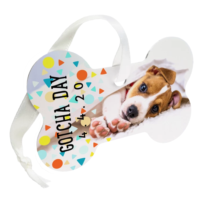 Aluminum Dog Bone Sublimation Ornament - One-Sided 3 Aluminum Dog Bone Sublimation Ornament - One-Sided