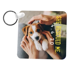 Square FRP Plastic Two Sided Sublimation Keychain - 2.25" X 2.25"