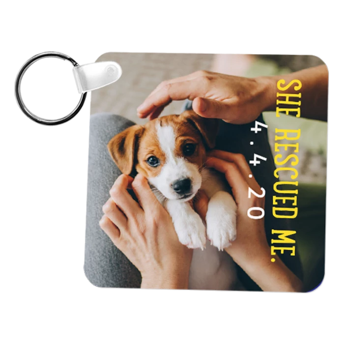 Square FRP Plastic Two Sided Sublimation Keychain - 2.25" X 2.25" 3 Square FRP Plastic Two Sided Sublimation Keychain - 2.25" X 2.25"