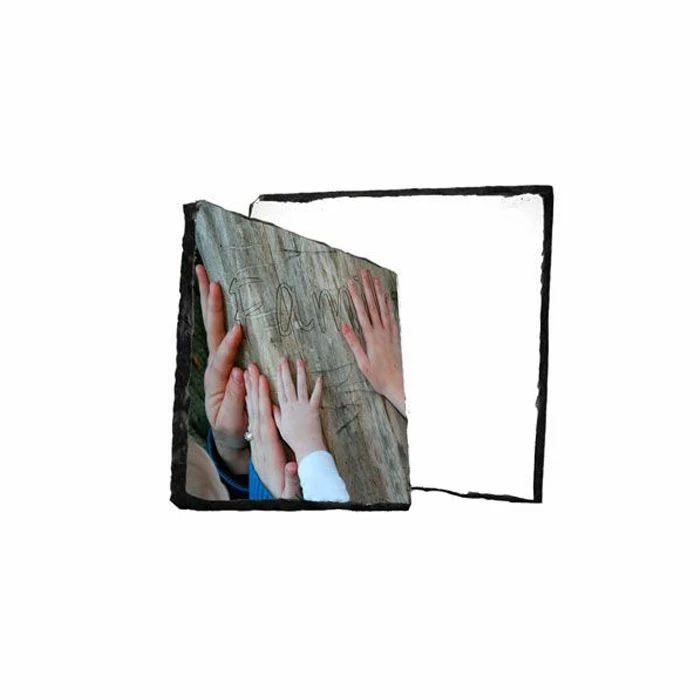 Sublimation Photo Slate Rock Plaque - Small Square - 5.6" X 5.6" (40/case) 3 Sublimation Photo Slate Rock Plaque - Small Square - 5.6" X 5.6" (40/case)