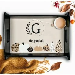 Large Serving Tray In Espresso Black Color With Sublimation Insert - 11.875" X 17.625"