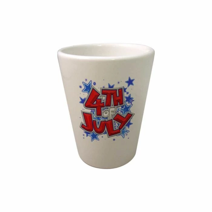 White Ceramic Sublimation Shot Glass - 1.5oz. 4 White Ceramic Sublimation Shot Glass - 1.5oz. - Image 2