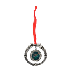 3" Wreath Ornament With Metal Insert