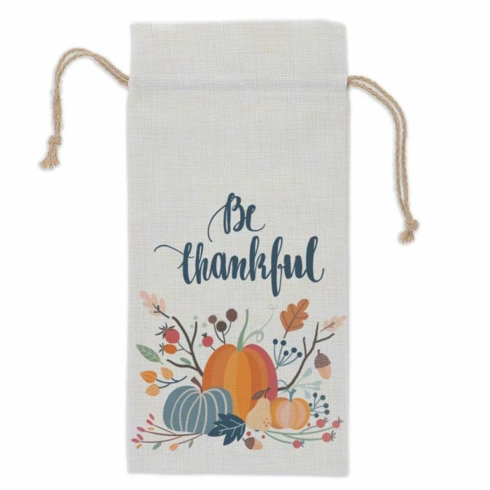 Burlap Drawstring Wine Bag 4 Burlap Drawstring Wine Bag - Image 2