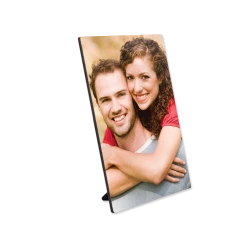 Chromaluxe Hardboard Flat Top Sublimation Photo Wall Panels With Black Edge, Kickstand, And Keyhole - 8" X 10" (15/case)
