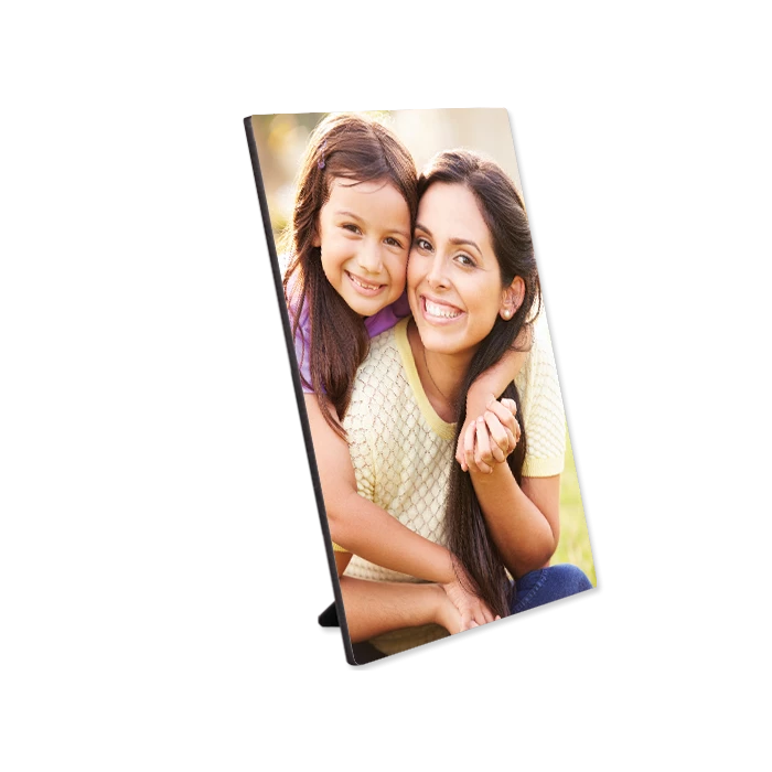 Chromaluxe Hardboard Flat Top Sublimation Photo Wall Panels With Black Edge, Kickstand, And Keyhole - 5" X 7" (20/case) 3 Chromaluxe Hardboard Flat Top Sublimation Photo Wall Panels With Black Edge, Kickstand, And Keyhole - 5" X 7" (20/case)