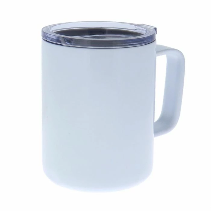 White Stainless Steel Sublimation Coffee Mug With Lid - 10oz. 4 White Stainless Steel Sublimation Coffee Mug With Lid - 10oz. - Image 2