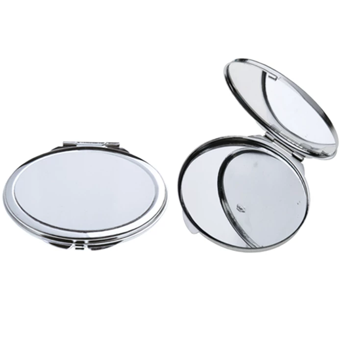 Silver Round Compact Makeup Mirror For Sublimation Printing 4 Silver Round Compact Makeup Mirror For Sublimation Printing - Image 2