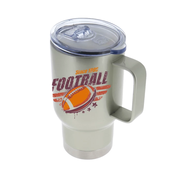 14oz Light Grey Stainless Steel Sublimation Travel Mug 3 14oz Light Grey Stainless Steel Sublimation Travel Mug