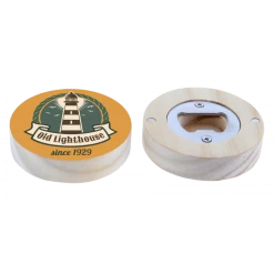 2.5" Wooden Magnetic Bottle Opener Round
