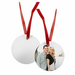 Round Borderless Aluminum Sublimation Holiday Ornament - 2.75" 5 Round Borderless Aluminum Sublimation Holiday Ornament - 2.75" -Home Sales Store sb4170 g round borderless aluminum holiday ornament