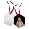 Hexagon Borderless Aluminum Sublimation Holiday Ornament - 2.6" X 3" -Home Sales Store sb4172 g hexagon borderless aluminum holiday ornament