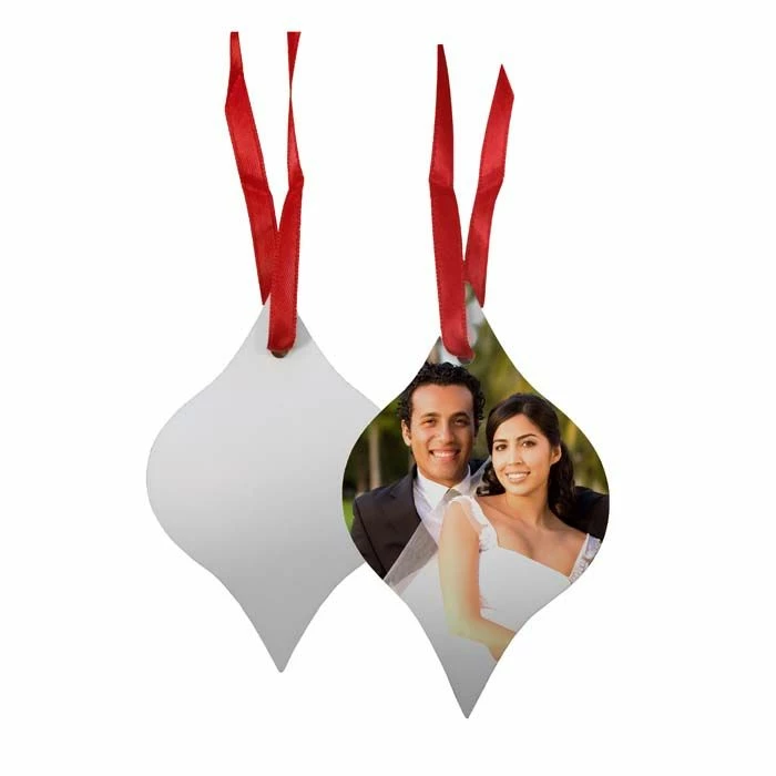 Tapered Borderless Aluminum Sublimation Holiday Ornament - 2.75" X 4.1" 3 Tapered Borderless Aluminum Sublimation Holiday Ornament - 2.75" X 4.1"