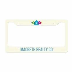 White Semi-Gloss Aluminum License Plate Frame For Sublimation Printing - 6.46" X 12.21"