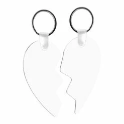 Two Piece Heart Two Sided Aluminum Sublimation Keychain (50/case)