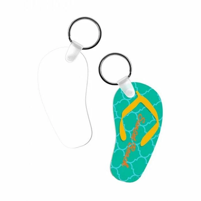 Flip Flop Aluminum Two Sided Sublimation Keychain - 1.5" X 2.75" 3 Flip Flop Aluminum Two Sided Sublimation Keychain - 1.5" X 2.75"