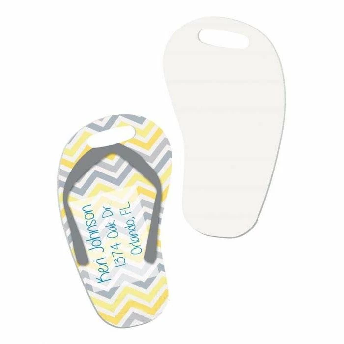 Flip-Flop Two-Sided Aluminum Sublimation Luggage Tags - 2.75" X 4" 3 Flip-Flop Two-Sided Aluminum Sublimation Luggage Tags - 2.75" X 4"
