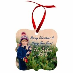 Creative Border One-Sided Natural Wood Sublimation Ornament - Prague Design - 2.95" X 2.95"
