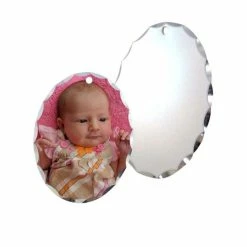 Oval Aluminum Sublimation Charm With Scalloped Edges - 0.875"