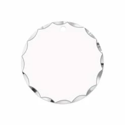 Circle Aluminum Sublimation Charm Pendant With Scalloped Edges - 1.25"