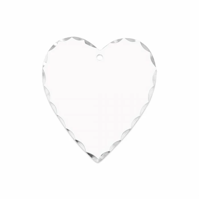 Heart Aluminum Sublimation Charm Pendant With Scalloped Edges - 1.1875" 3 Heart Aluminum Sublimation Charm Pendant With Scalloped Edges - 1.1875"