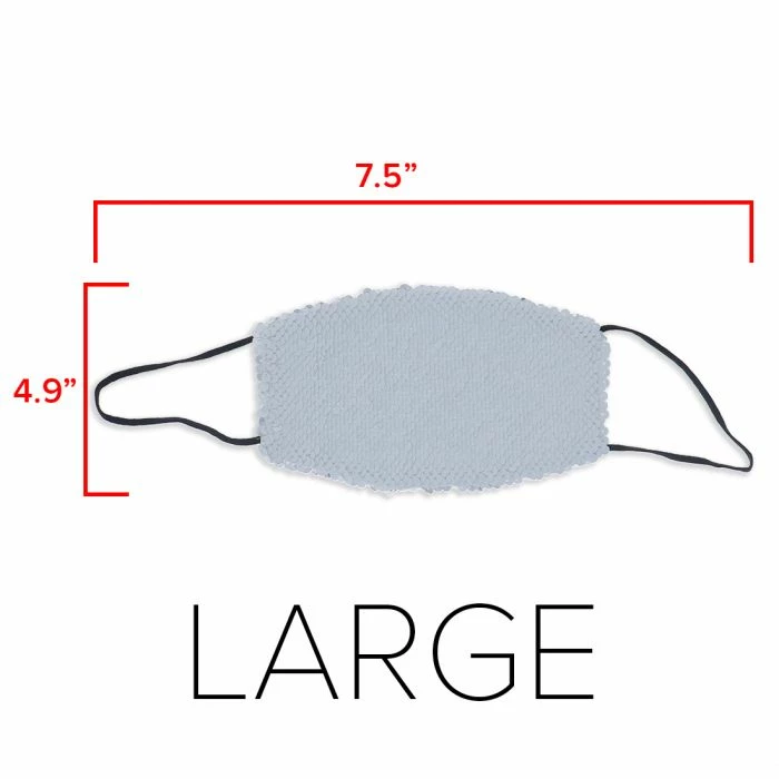 Reversible Sequin Sublimation Face Mask - Large (1,000/case) - CLEARANCE 3 Reversible Sequin Sublimation Face Mask - Large (1,000/case) - CLEARANCE