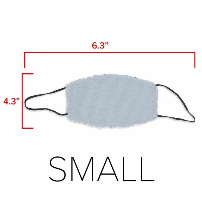 Reversible Sequin Sublimation Face Mask - Small (1,000/case) - CLEARANCE 3 Reversible Sequin Sublimation Face Mask - Small (1,000/case) - CLEARANCE