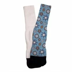 White Polyester Sublimation Tube Socks With Black Toe (6/pack)