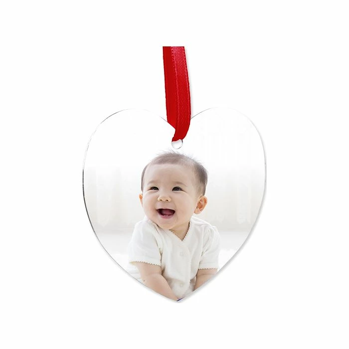 Heart Keepsake Two Sided Aluminum Sublimation Holiday Ornament - 3" X 2.8" 3 Heart Keepsake Two Sided Aluminum Sublimation Holiday Ornament - 3" X 2.8"